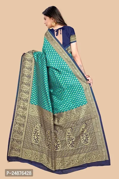 Women's Unveiling Elegance Banarasi Jacquard Saree with Unstitched Blouse-thumb4