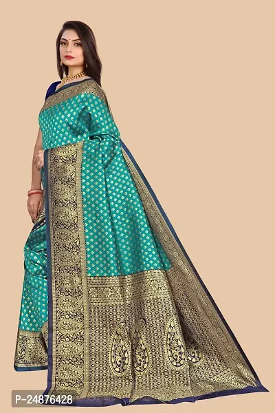 Women's Unveiling Elegance Banarasi Jacquard Saree with Unstitched Blouse-thumb2