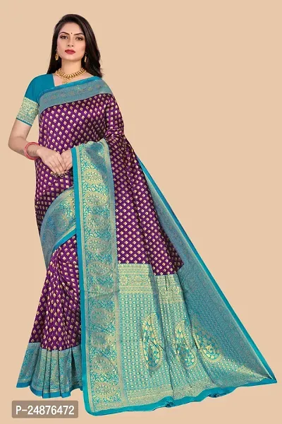 Women's Unveiling Elegance Banarasi Jacquard Saree with Unstitched Blouse