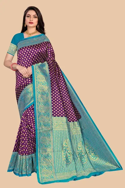 Women's Unveiling Elegance Banarasi Jacquard Saree with Unstitched Blouse