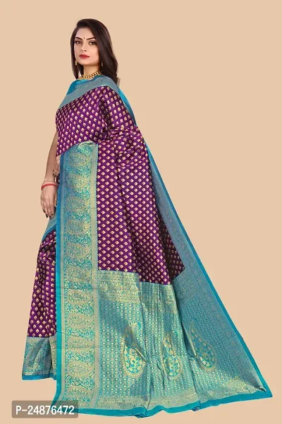 Women's Unveiling Elegance Banarasi Jacquard Saree with Unstitched Blouse-thumb2