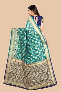 Women's Woven Silk Saree With Blouse Piece-thumb2