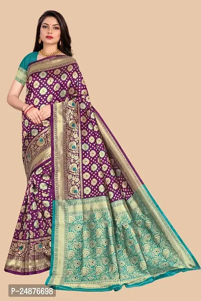 Women's Woven Silk Saree With Blouse Piece-thumb3