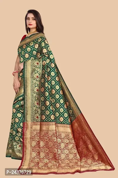 Women's Woven Silk Saree With Blouse Piece-thumb3