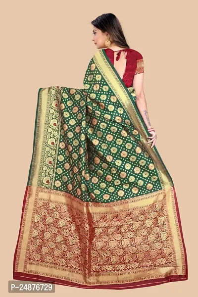 Women's Woven Silk Saree With Blouse Piece-thumb2