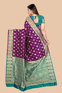 Women's Woven Silk Saree With Blouse Piece-thumb4