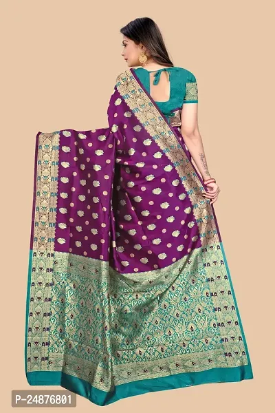 Women's Woven Silk Saree With Blouse Piece-thumb5