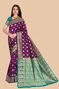 Women's Woven Silk Saree With Blouse Piece-thumb2