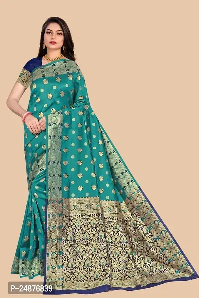 Women's Woven Silk Saree With Blouse Piece