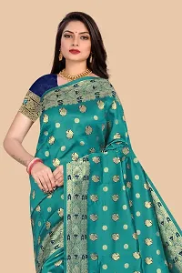 Women's Woven Silk Saree With Blouse Piece-thumb1