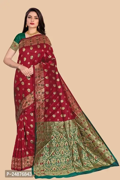 Women's Woven Silk Saree With Blouse Piece