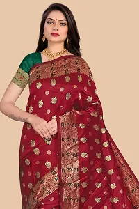 Women's Woven Silk Saree With Blouse Piece-thumb2