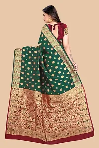 Women's Woven Silk Saree With Blouse Piece-thumb3