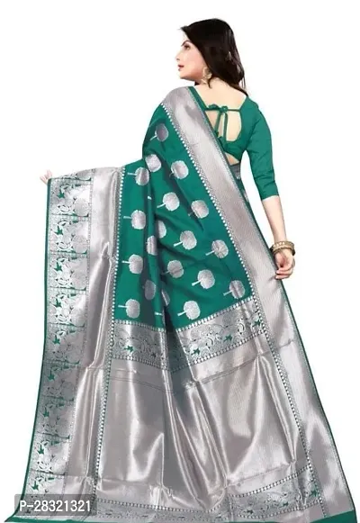 Women Silk Blend Saree With Blouse Piece-thumb3