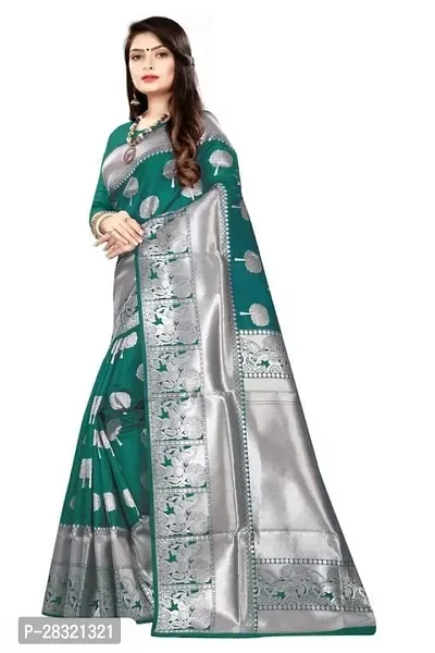 Women Silk Blend Saree With Blouse Piece-thumb4