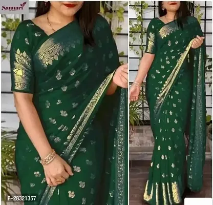 Women Silk Blend Saree With Blouse Piece-thumb0