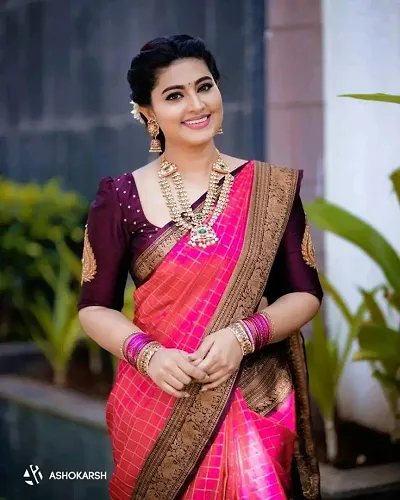 New In Art Silk Saree with Blouse piece 