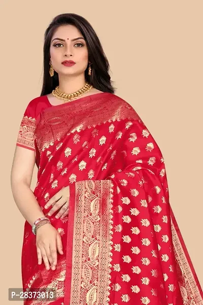 Women Silk Blend Saree With Blouse Piece-thumb0