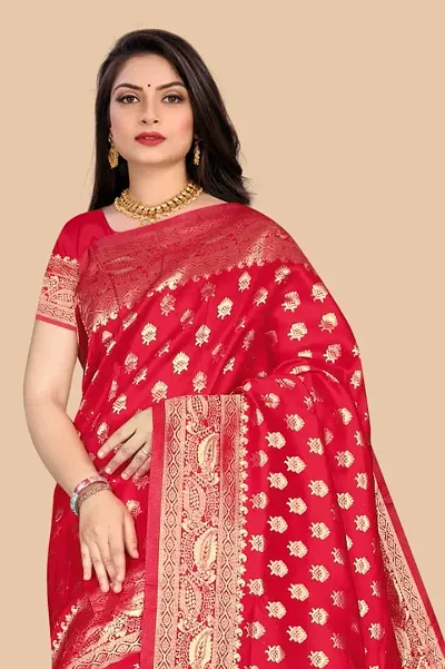 Women's Woven Silk Saree With Blouse Piece