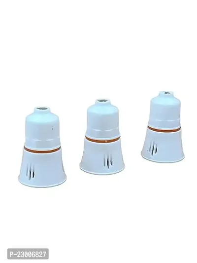 Indrico Pendant Blub Holder For Electric/Led Blub For Indoor And Outdoor Uses With Brass Connector Pvc White (Pack Of 3)-thumb0