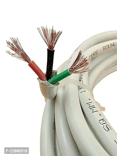 Indrico 2.5 Mm 3 Core Copper Cable Wire For A.C. Electrical Uses Isi Mark White Pvc (3 Meter)