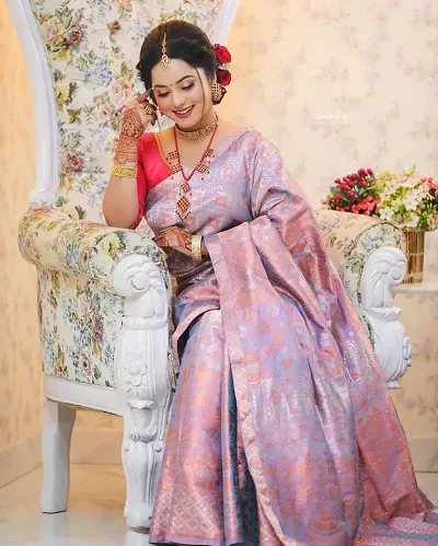 Trending Silk Blend Saree with Blouse piece 