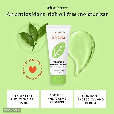 Foxtale Essentials Soothing Green Tea Oil Free Face Moisturizer | for Oily, Acne-Prone, Combination  Sensitive Skin | Hydrates, Brightens and Calms Acne | Antioxidant, Lightweight, Non-Sticky | 50g-thumb2