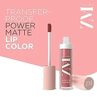 ZM Zayn  Myza Transfer-Proof Power Intense Creamy Matte Finish Lip Colour, Water  Smudge Proof, Feather Light Weight Vegetarian, Long Lasting Lip Color, Rose Pink, 6 ml-thumb1