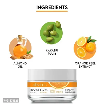 Jovees Herbal Vitamin C Face Cream 50g | Revita Glow | Vitamin C Radiant Face Cream | Infused with Kakadu Plum and Almonds-thumb3