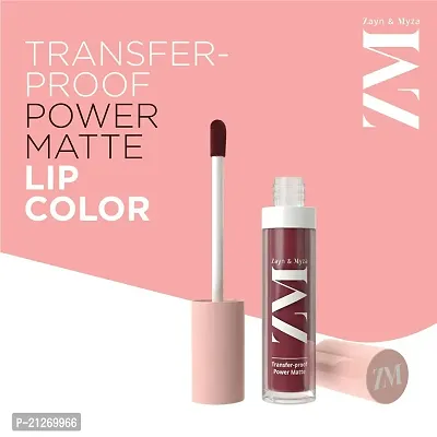 ZM Transfer-Proof Power Matte Finish, Liquid Lip Colour, Mystic Mauve, 6 ml-thumb2