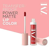 ZM Zayn  Myza Transfer-Proof Power Intense Creamy Matte Finish Lip Colour, Water  Smudge Proof, Feather Light Weight Vegetarian, Long Lasting Lip Color, Candid Coral, 6 ml-thumb1