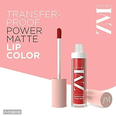 ZM Zayn  Myza Transfer-Proof Power Intense Creamy Matte Finish Lip Colour, Water  Smudge Proof, Feather Light Weight Vegetarian, Long Lasting Lip Color, Candid Coral, 6 ml-thumb2