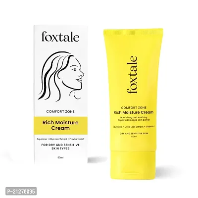 Foxtale Comfort Zone Moisturizer With Squalene  Vitamin B5 Intense 72Hr Deep Moisturization, Softens Rough Patches On Elbow, Knee  Neck Works On Xerosis  Flaky Skin, Dry, Sensitive For Unisex, 50ml