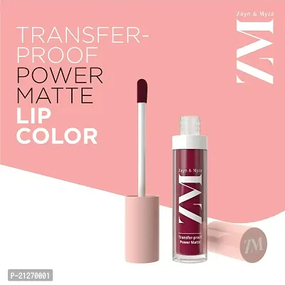 ZM Transfer-Proof Power Matte Finish, Liquid Lip Colour, Toasted Berry, 6 ml-thumb2