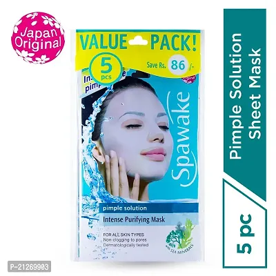 Spawake Anti Acne Face Sheet Mask, Pimple Solution Intense Purifying Mask, 5pc-thumb3