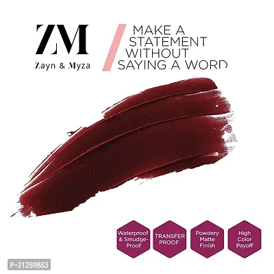 ZM Transfer-Proof Power Matte Finish, Liquid Lip Colour, Royal Maroon, 6 ml-thumb3