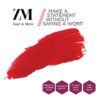 ZM Zayn  Myza Transfer-Proof Power Intense Creamy Matte Finish Lip Colour, Water  Smudge Proof, Feather Light Weight Vegetarian, Long Lasting Lip Color, Candid Coral, 6 ml-thumb2