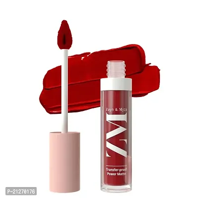 ZM Transfer-Proof Power Matte Finish, Liquid Lip Colour, Power Red, 6 ml-thumb0