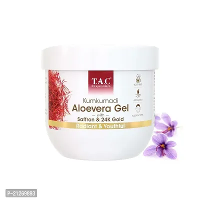 TAC - The Ayurveda Co. Kumkumadi Natural Aloevera Gel for Face  Body with Saffron  24K Gold Flakes, for Radiant, Youthful, Soothes  Nourishes skin for Women  Men, 200gm