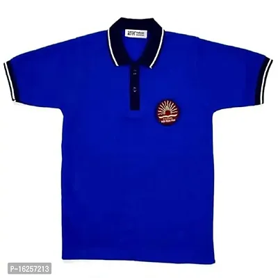 Aroruniforms Cotton Kendriya Vidyalaya House Dress Blue T-Shirt (24_Blue)-thumb0