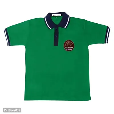 Aroruniforms Cotton Kendriya Vidyalaya House Dress Green T-Shirt (24_Green)-thumb0