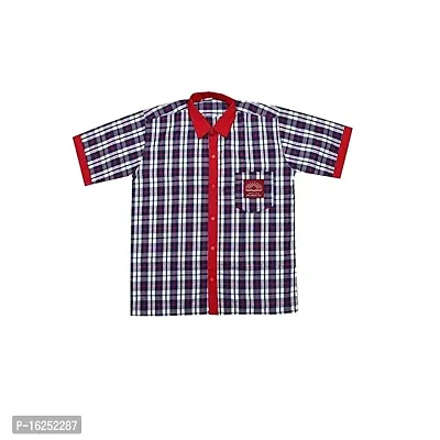 Aroruniforms Cotton Kendriya Vidalaya Uniform Half Sleeve Shirt (30_Red Check)-thumb0