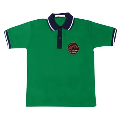 Aroruniforms Cotton Kendriya Vidyalaya House Dress Green T-Shirt (22_Green)-thumb0