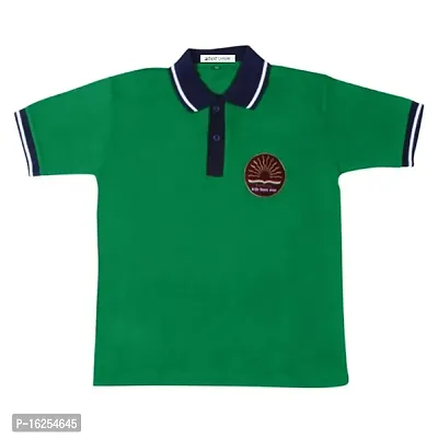 Aroruniforms Cotton Kendriya Vidyalaya House Dress Green T-Shirt (28_Green)-thumb0