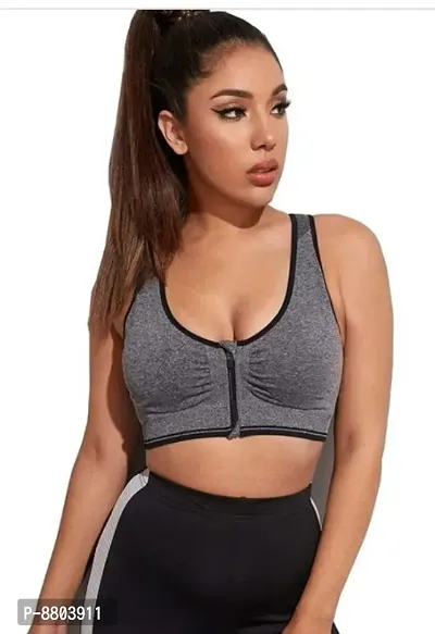 Women Non Padded SportsBra Prime Quality Grey Colour-thumb0