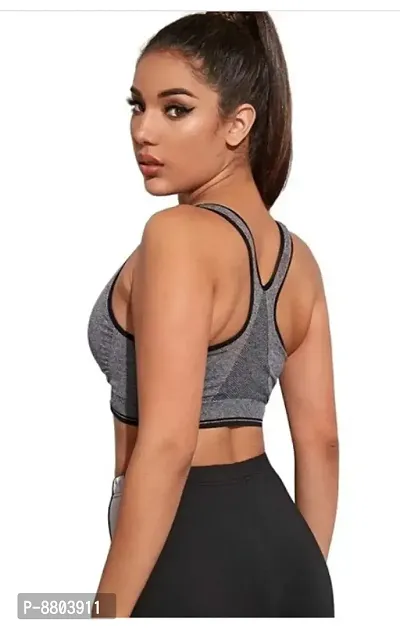 Women Non Padded SportsBra Prime Quality Grey Colour-thumb4