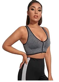 Women Non Padded SportsBra Prime Quality Grey Colour-thumb2