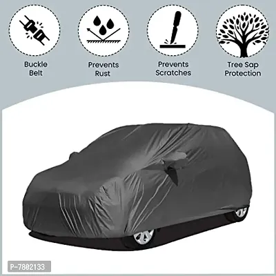 Car Covers Maruti suzuki Alto 800, UV Rays Resistant ,Dustproof Car Body Cover Compatible with Maruti suzuki Alto 800  (Without Mirror Pockets)  (Grey)-thumb4