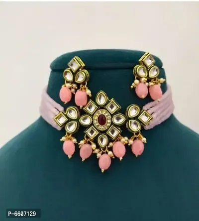 Kundan Choker Jwellery Set For Girls And Women-thumb0