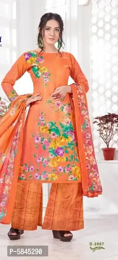 Stunning Lawn Cotton Printed Dress Material with Dupatta For Women